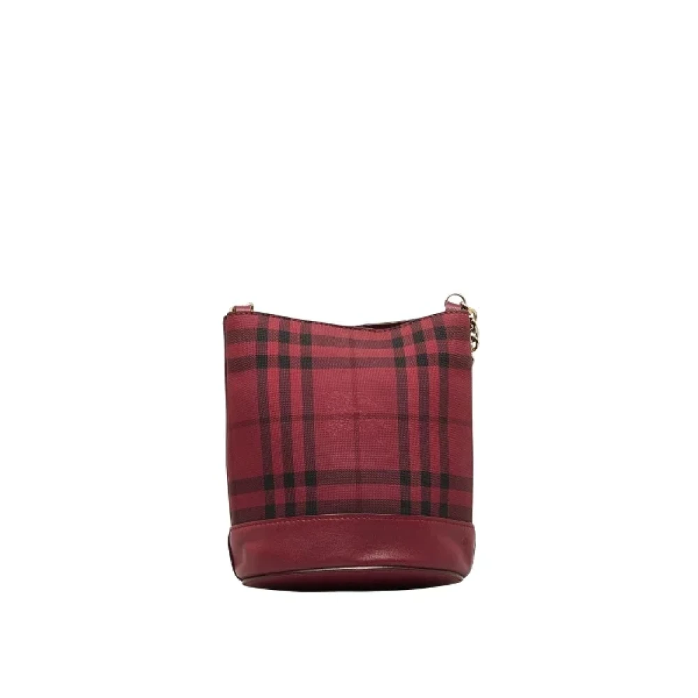 Burberry Vintage Pre-owned Cotton shoulder-bags Red Dames