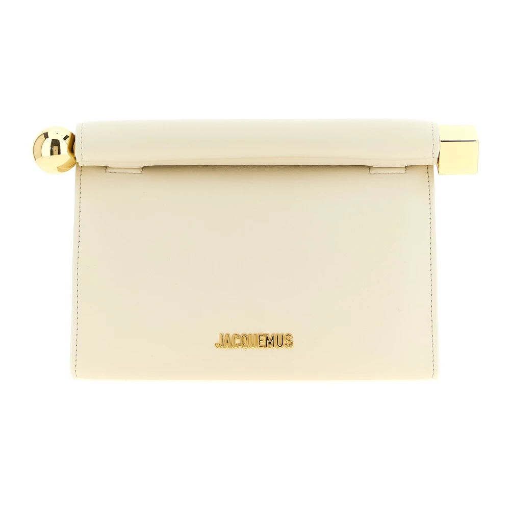 JACQUEMUS | Pochette con tracolla Rond Carré avorio chiaro | Donna | PZ - Immagine 4