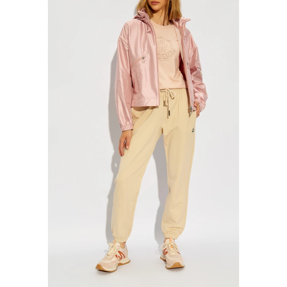 Moncler T-shirt met logo Pink Dames