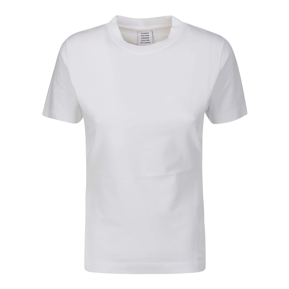 Vetements Geborduurd Logo Aansluitend T-shirt White Dames