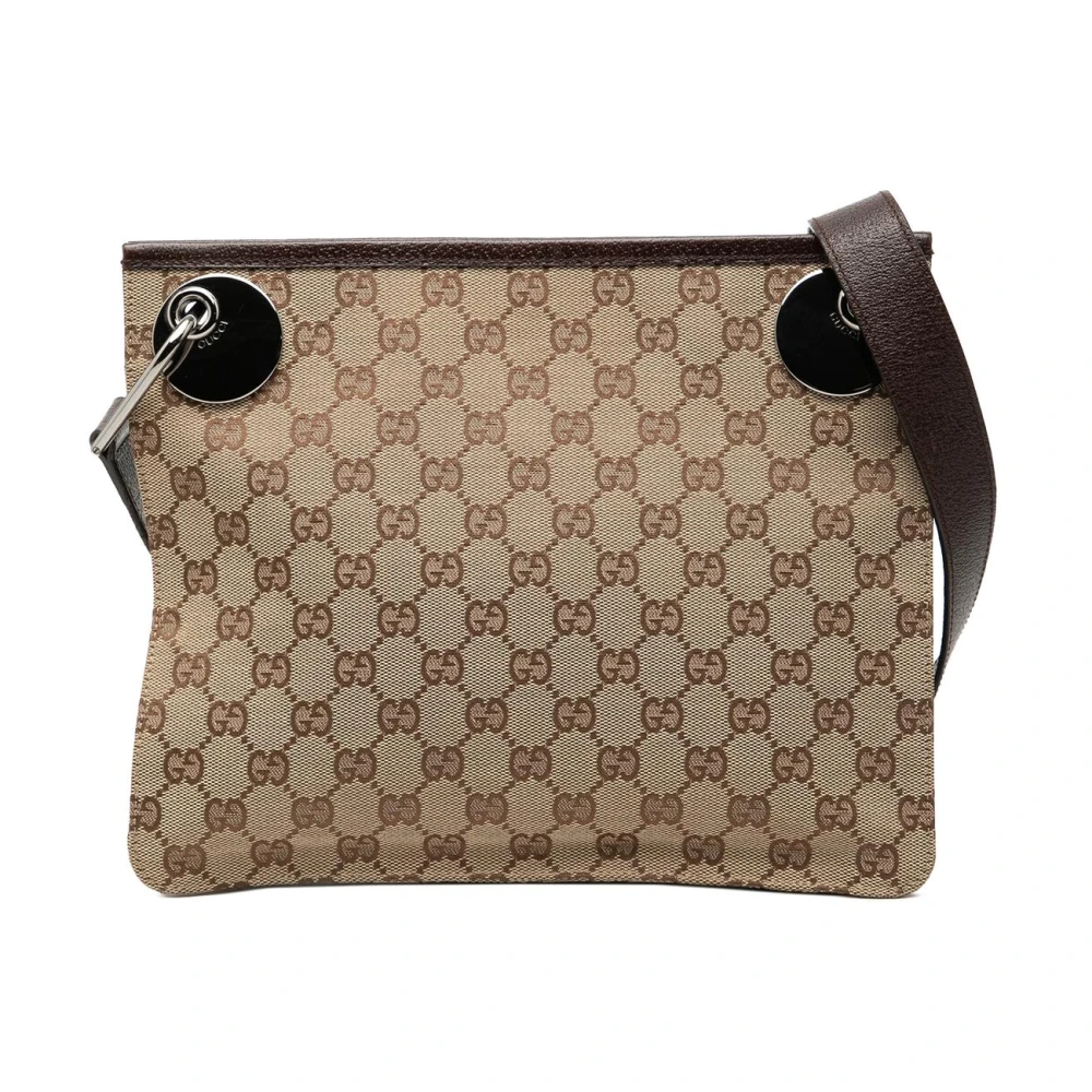 Gucci Vintage Women's Brown Pre-Owned Vintage Gg Monogram Canvas Crossbody Bag