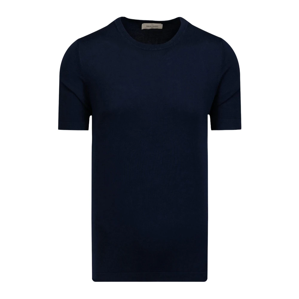 Gran Sasso Katoenen Crew Neck Sweater Blue Heren