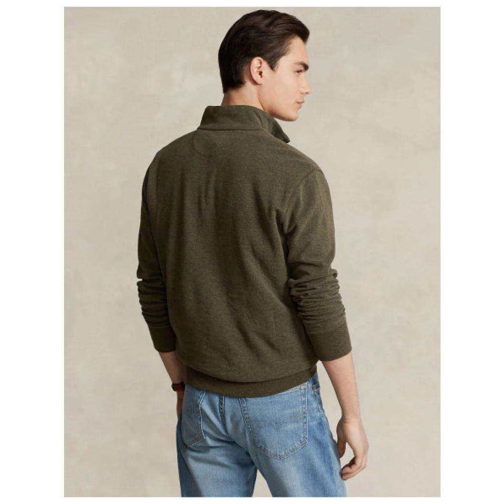 Polo Ralph Lauren Casual Chic Halve Rits Katoenmix Trui Green Heren