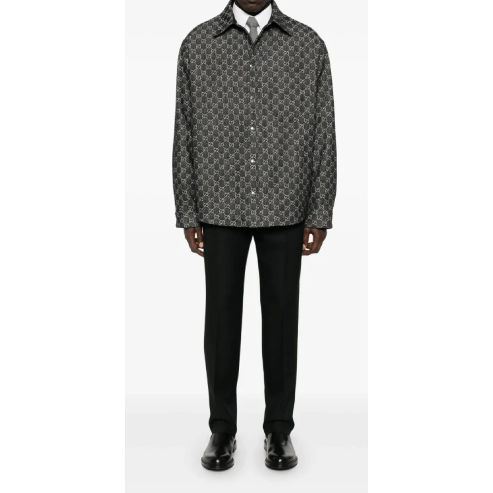 Gucci Zwarte Skinny Broek met Zakken Black Heren
