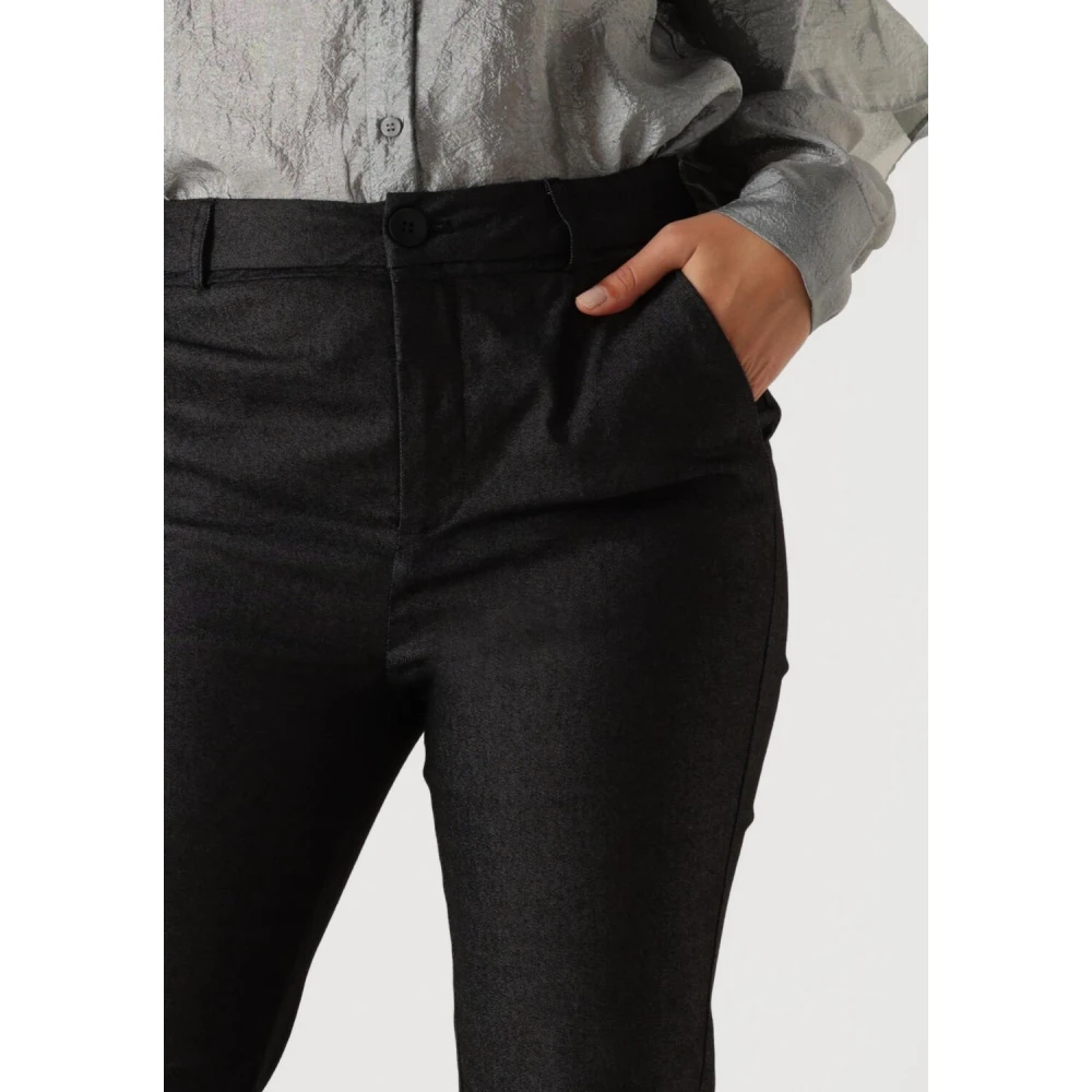 Minus Zwarte Flared Denim Jeans Black Dames