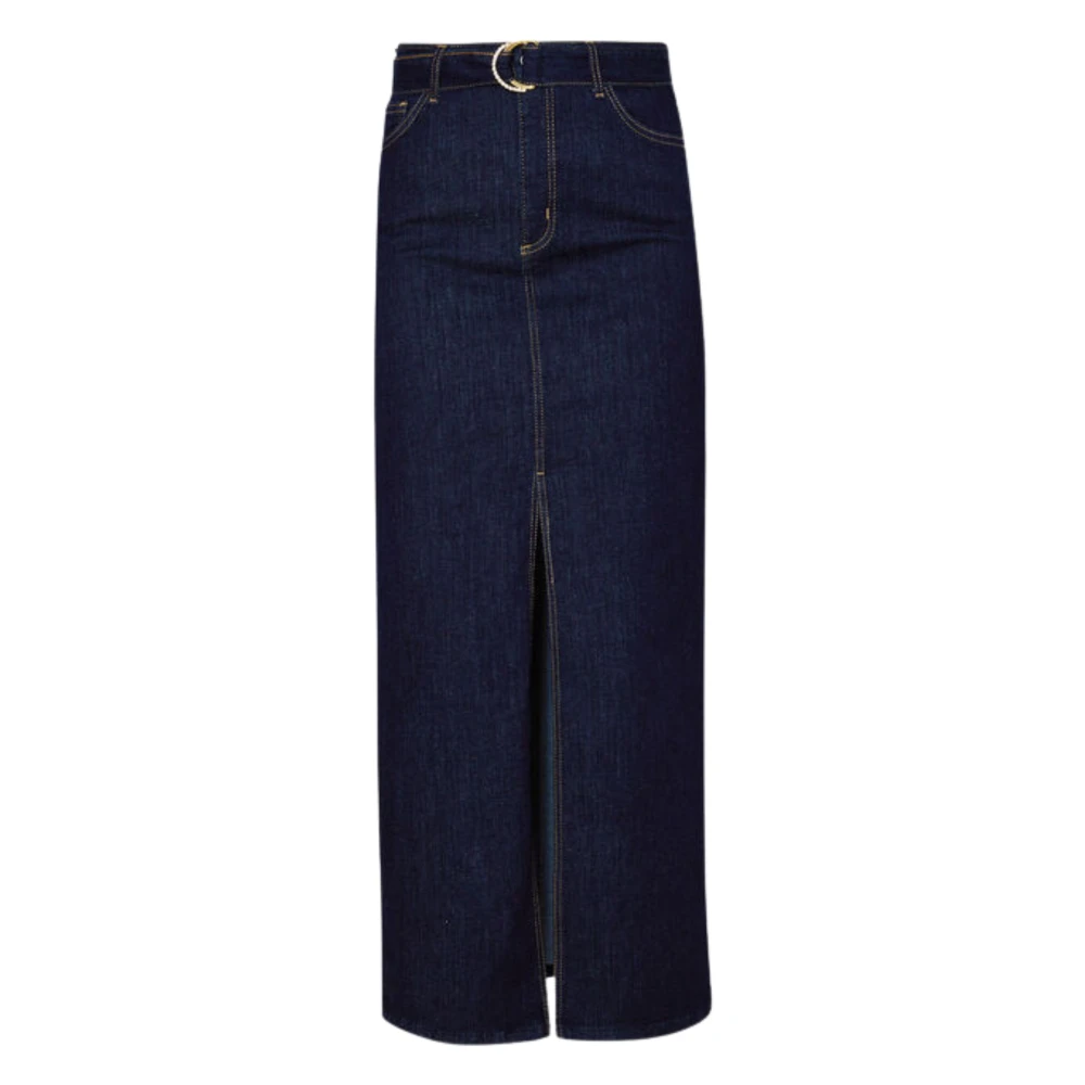 Liu Jo Denim Rok met Rits en Knoop Blue Dames