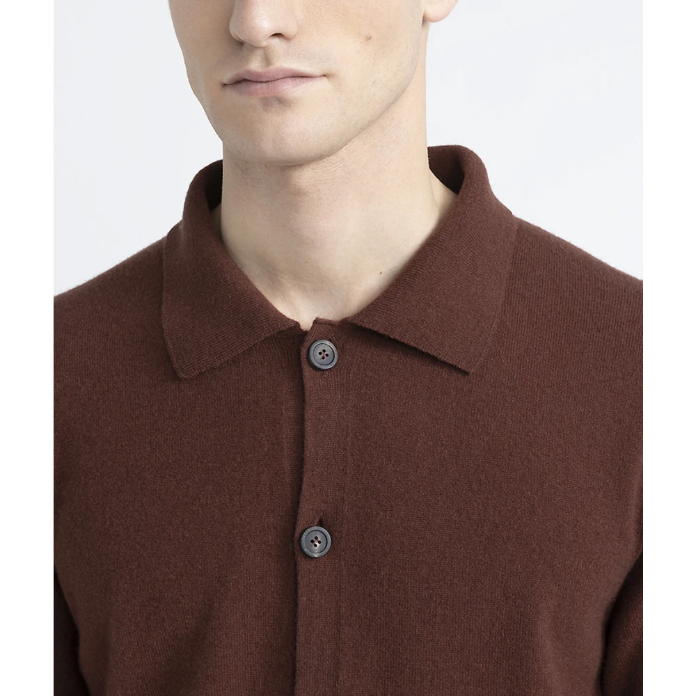 PESERICO Merinowol en kasjmier vest Brown Heren