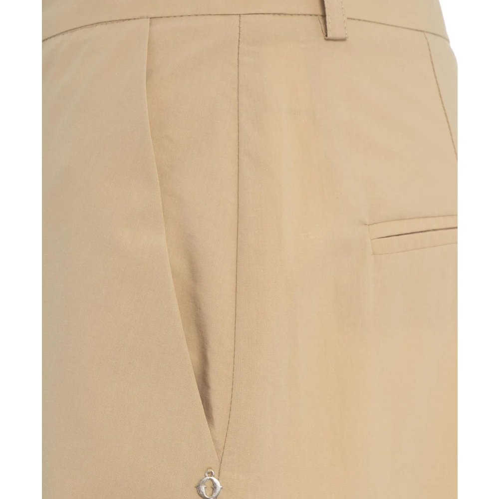 Ottod'Ame Beige Katoenen Culottes Stijlvolle Broek Beige Dames