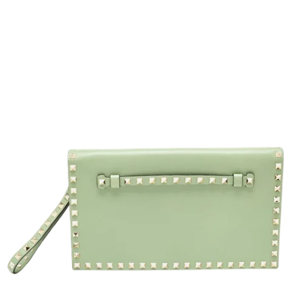 Valentino Vintage Pre-owned Leather clutches Green Dames