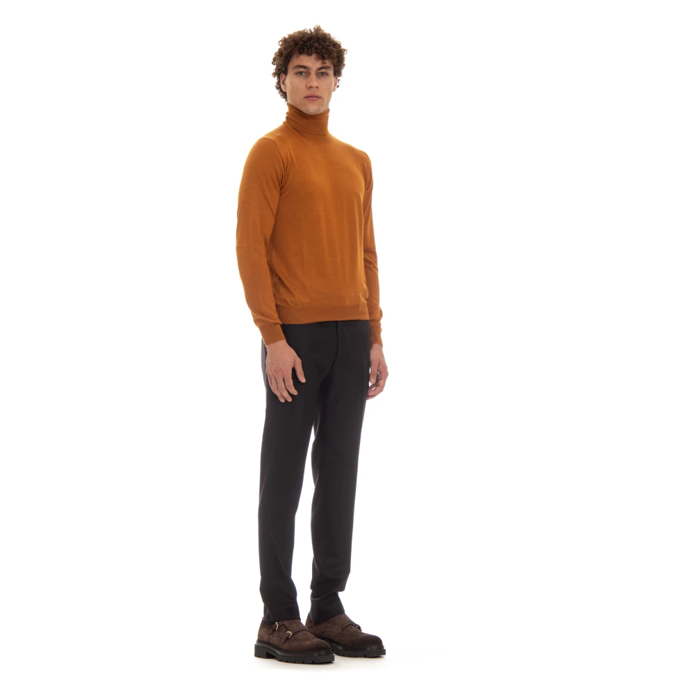 Tagliatore Oranje Wol Zijde Trui Orange Heren