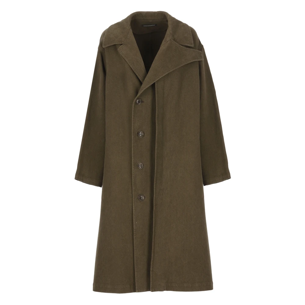 Y-3 Bruine Katoenen Linnen Jas Vrouw Brown Dames