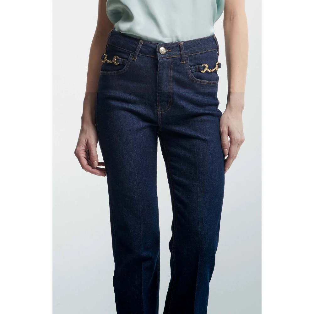 Kocca Metal Hook Waistline Jeans Blue Dames