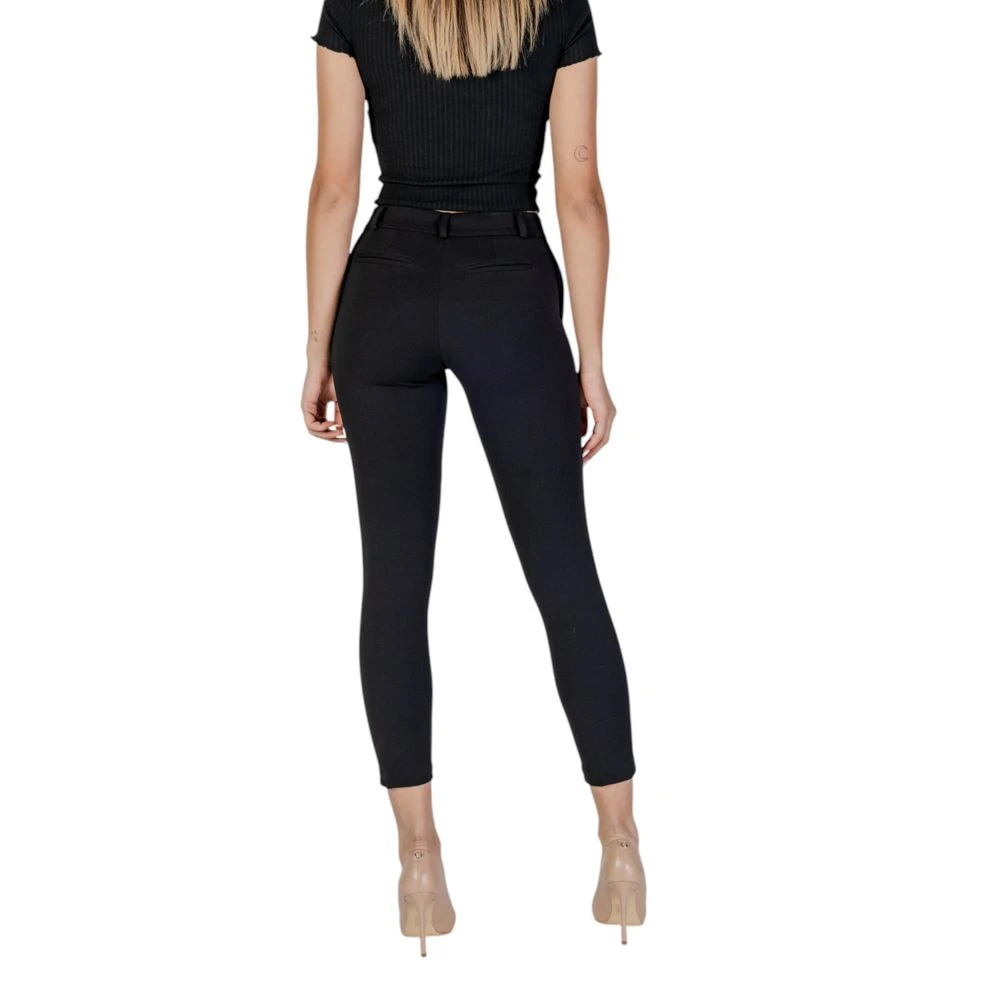 RINASCIMENTO Zwarte Polyester Sigarettenbroek Black Dames