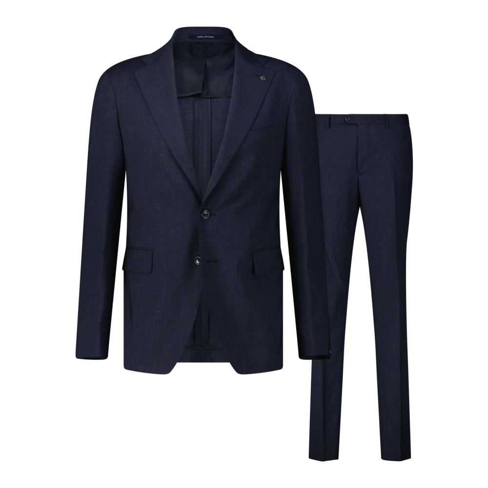 Tagliatore Slim Fit Tweedelig Pak van Scheerwol Blue Heren