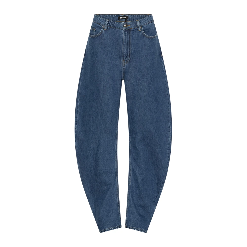 Rotate Birger Christensen Blue Loose Fit Jeans, Female, W25, Draped Barrel Leg Jeans