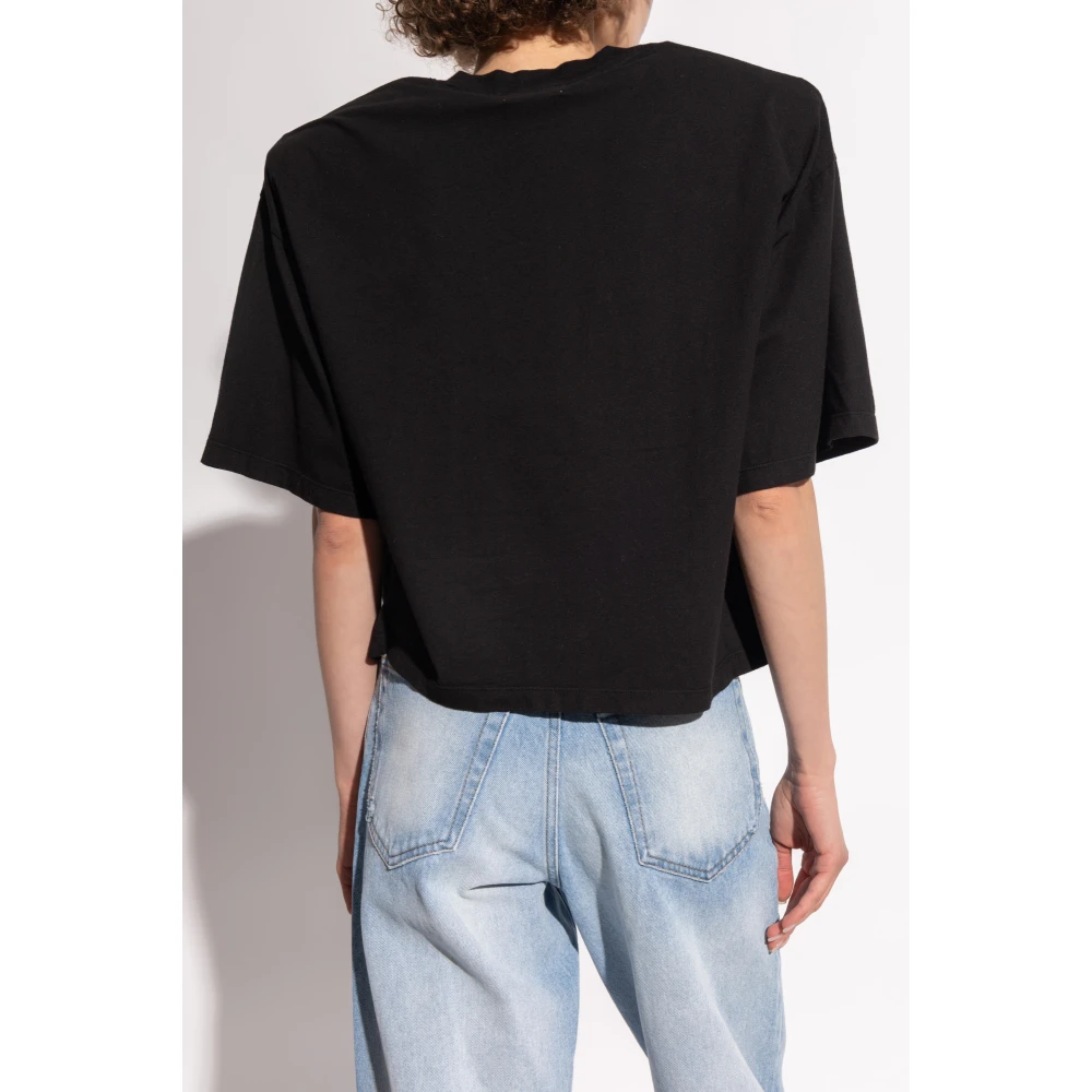 Halfboy T-shirt met pads Black Dames