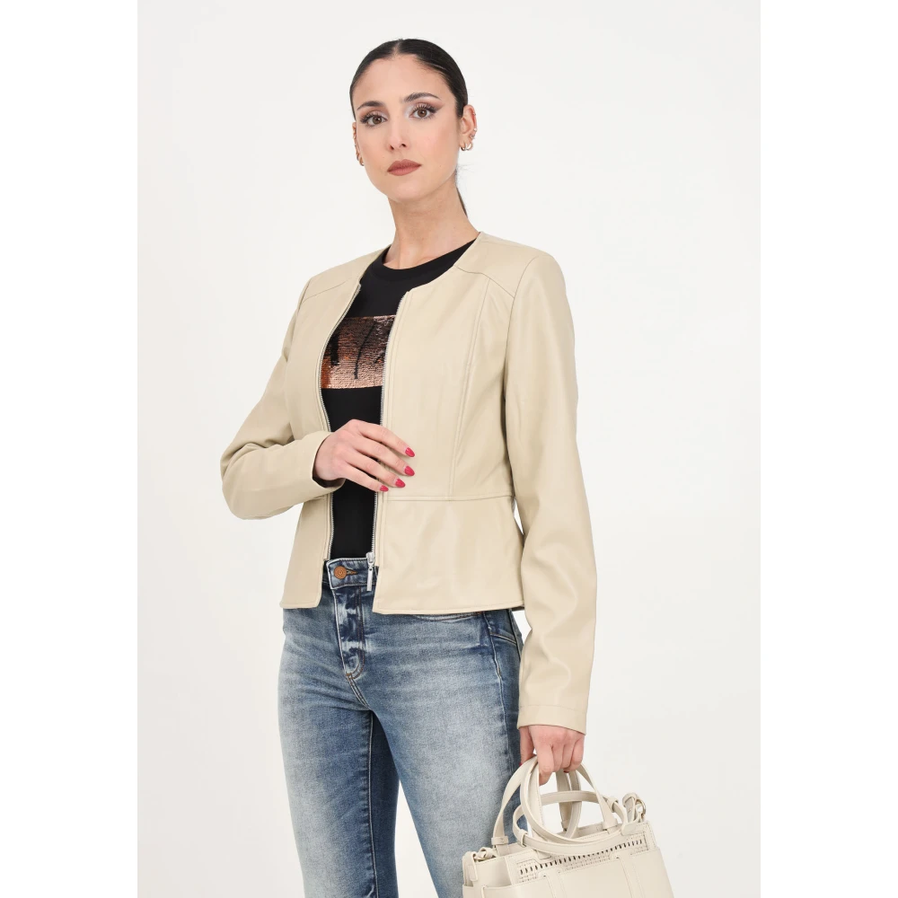 Only Leather Jackets Beige Dames