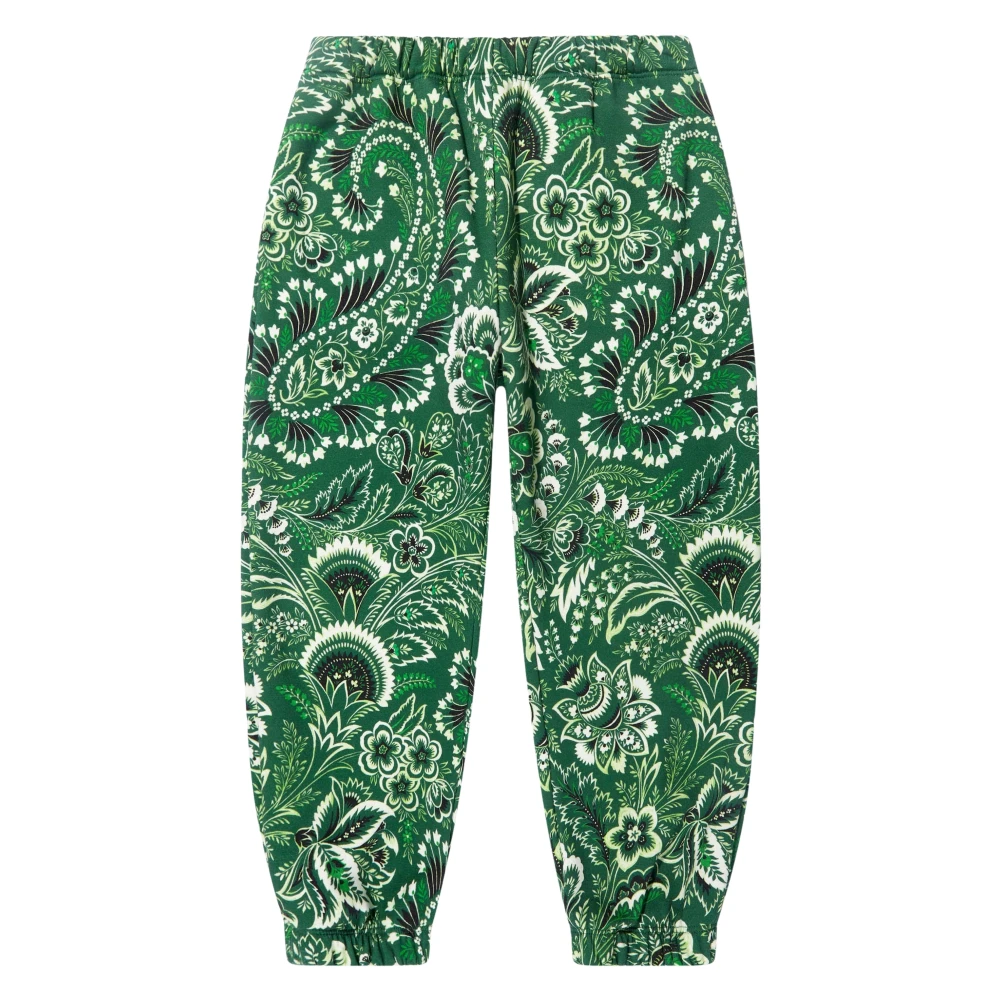 Etro Boys Green Sweatpants,, Floral Paisley Joggers In Size 6 Y Kids