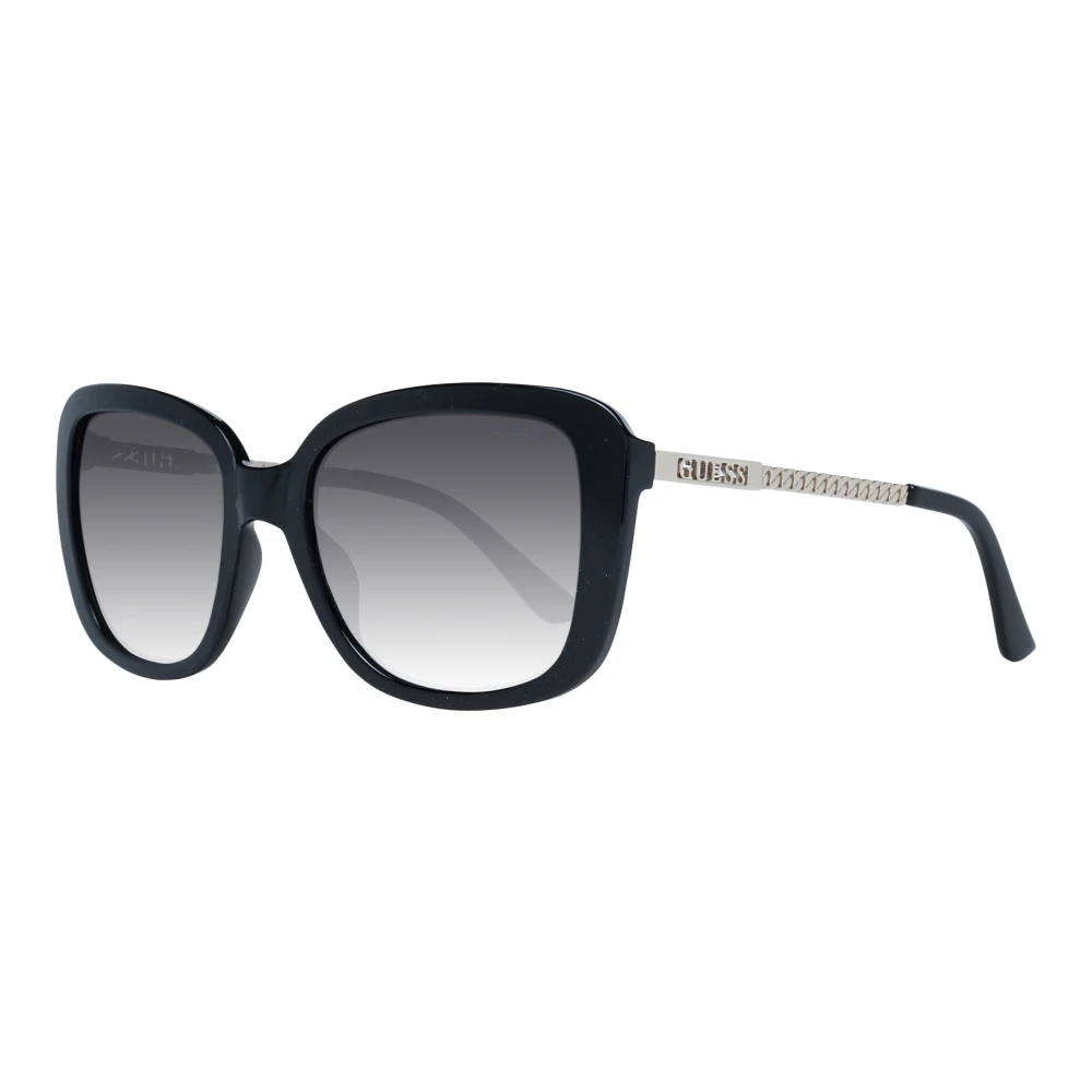 Guess Zwarte zonnebril voor vrouwen Trendy rechthoekig montuur met verloop Black Dames