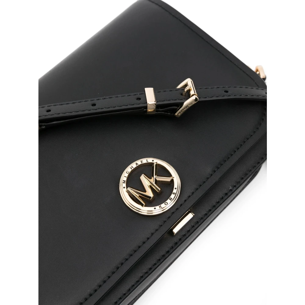 Michael Kors Casual Crossbody Tas in Zwart Leer Black Dames