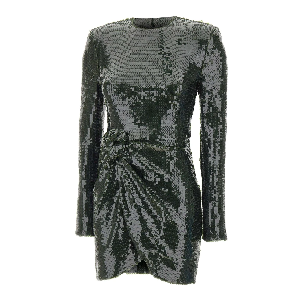 Rotate Birger Christensen Green Party Dresses, Female, Xs, Sequins Ls Mini Dress