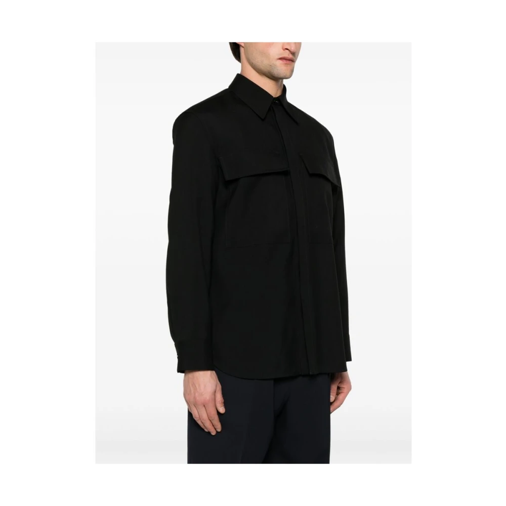 Jil Sander Zwarte Overhemd met Zakken en Knopen Black Heren