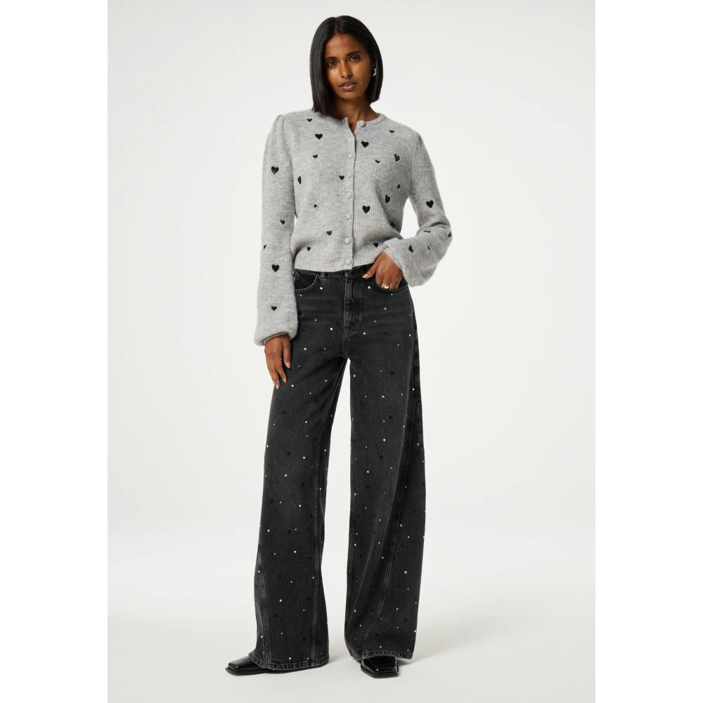 Fabienne Chapot Bonnie Wide Leg Rhinestone Gray Dames