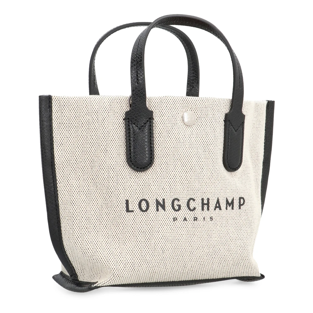 Longchamp Canvas handtas met lederen details Beige Dames