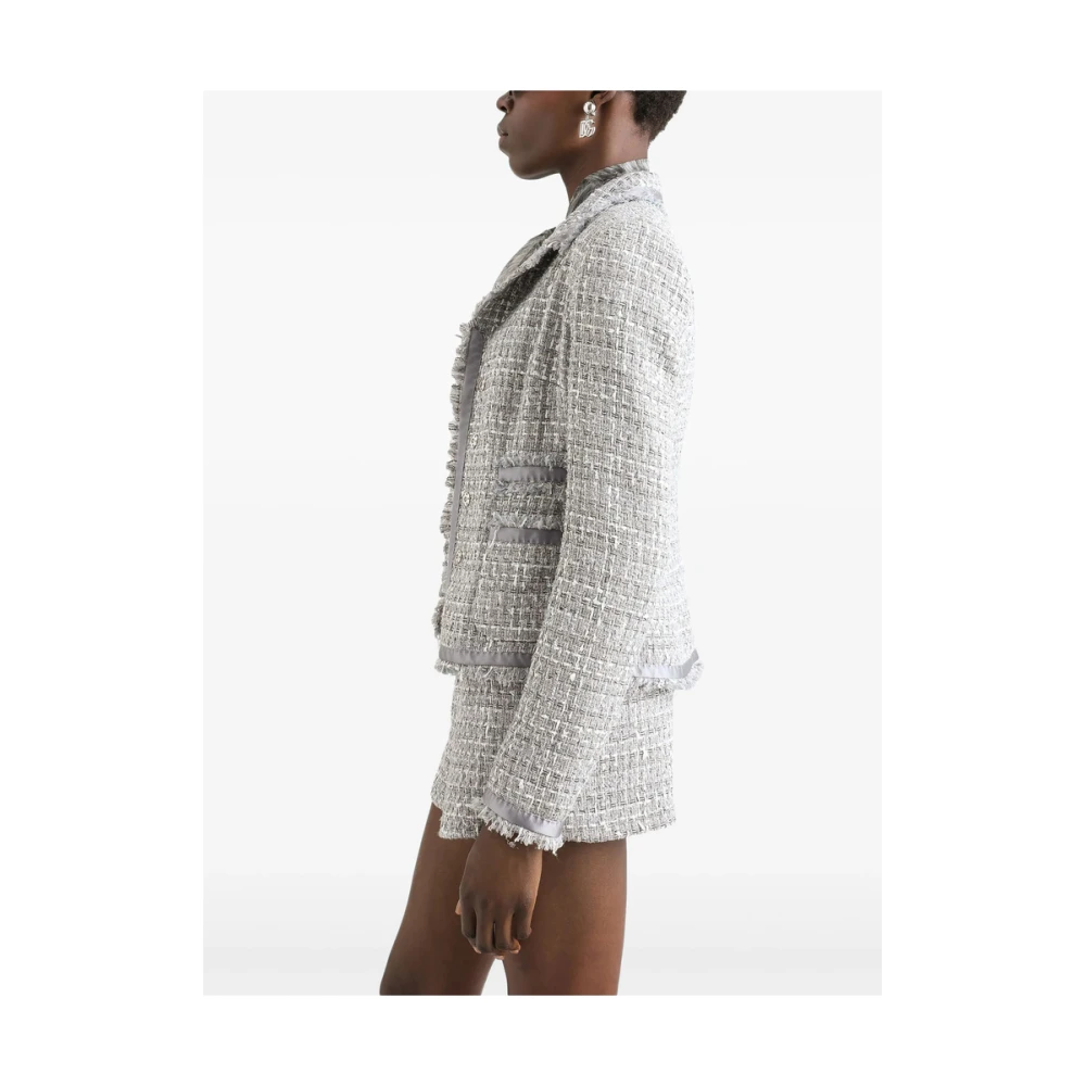 Dolce & Gabbana Zen Grey Versleten Jas met Zakken Gray Dames
