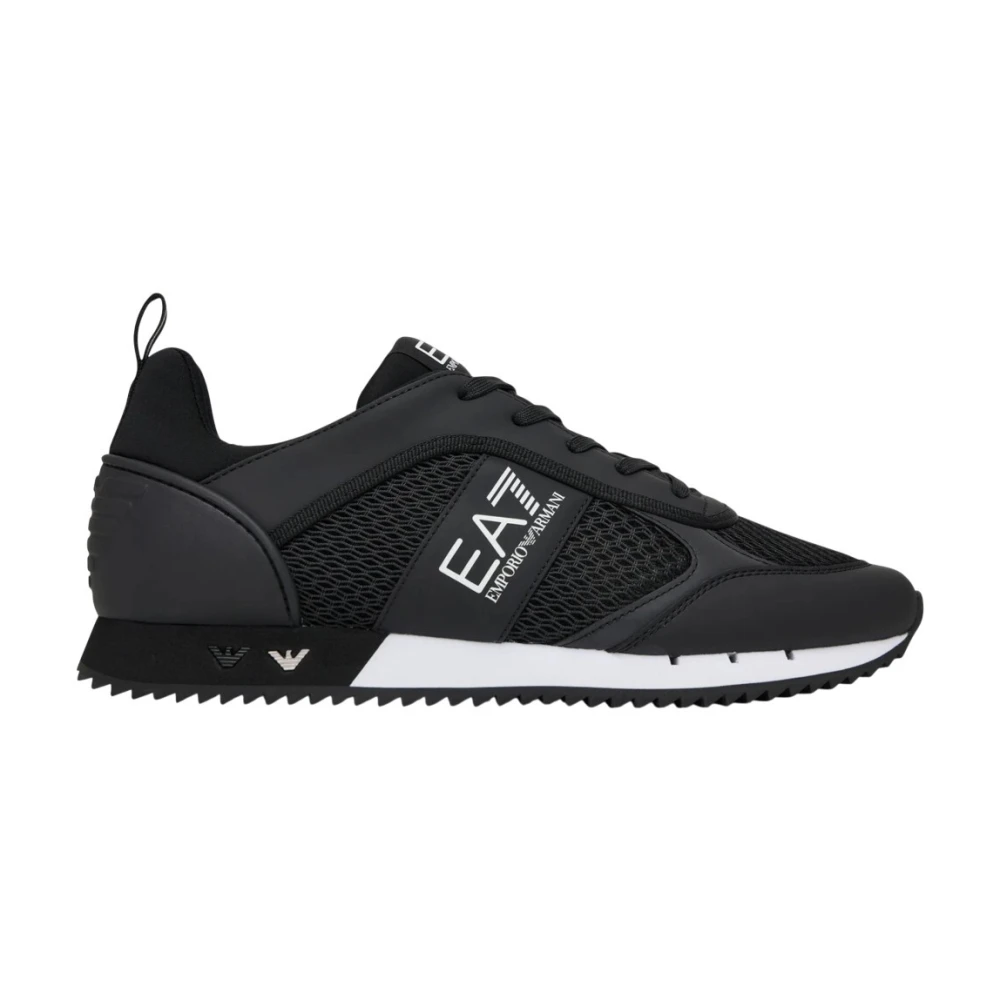 Emporio Armani EA7 Sneakers sportief met urban design Heren Schoenen Zwart