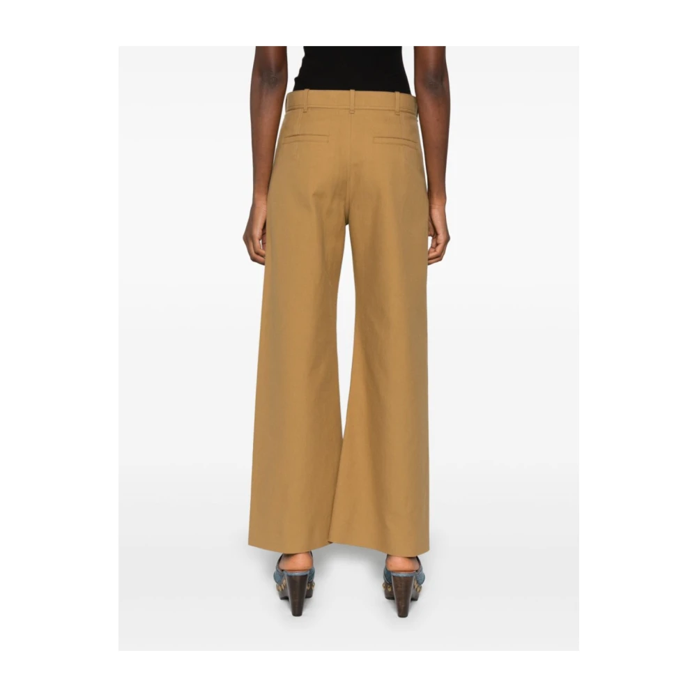 Chloé Beige Wijde Broek Brown Dames