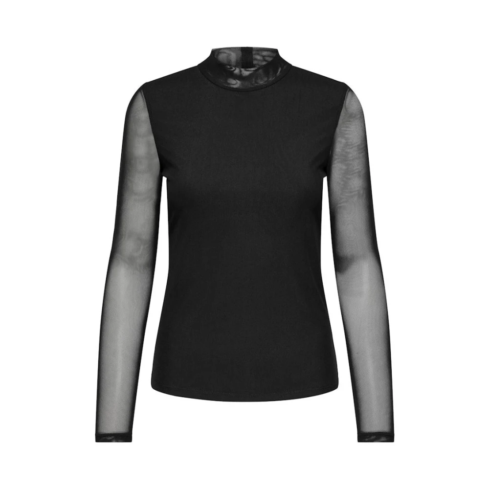 Only Hoge Hals Zwarte Top Black Dames