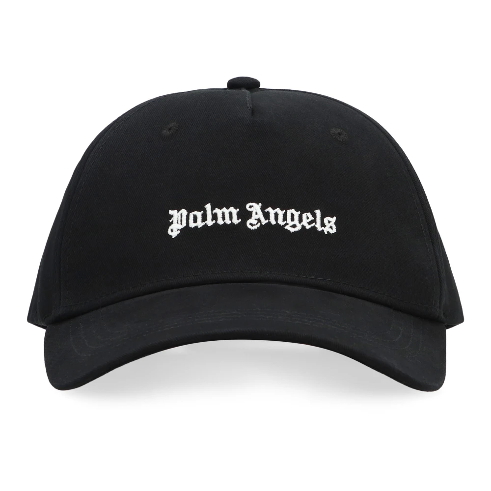Palm Angels Men's Black Hats & Caps, One Size, Logo Baseball Cap In Cotton And Polyester