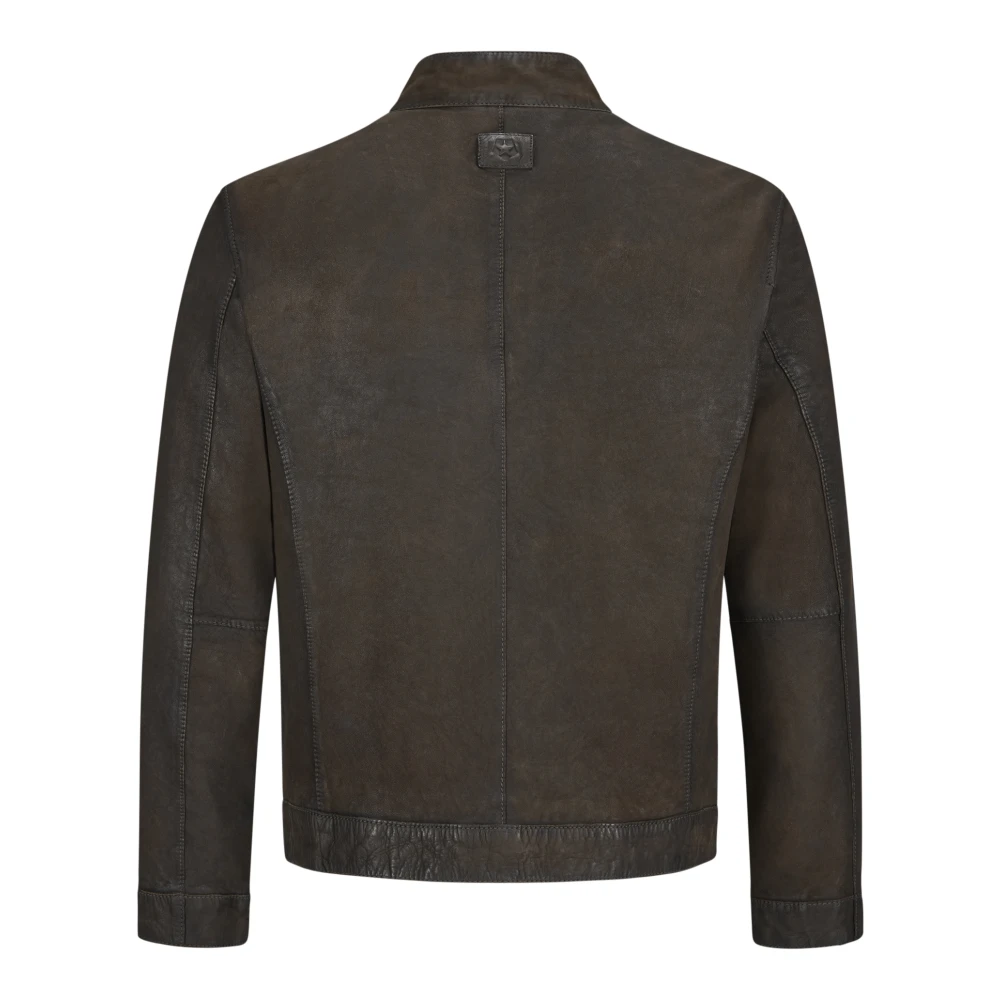 Milestone Italiaans Leren Bikerjack Brown Heren