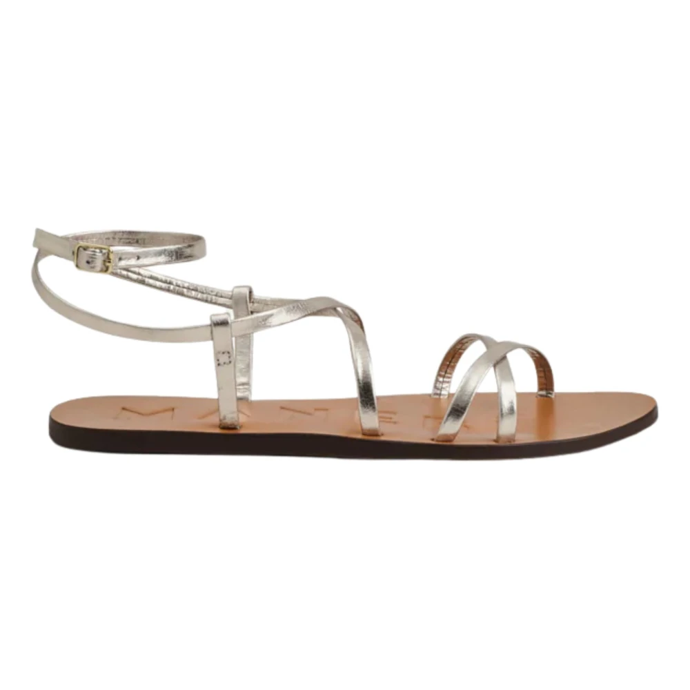 Manebí Women's Gray Flat Sandals, 5 Uk, Canyon Woven Leather Sandal