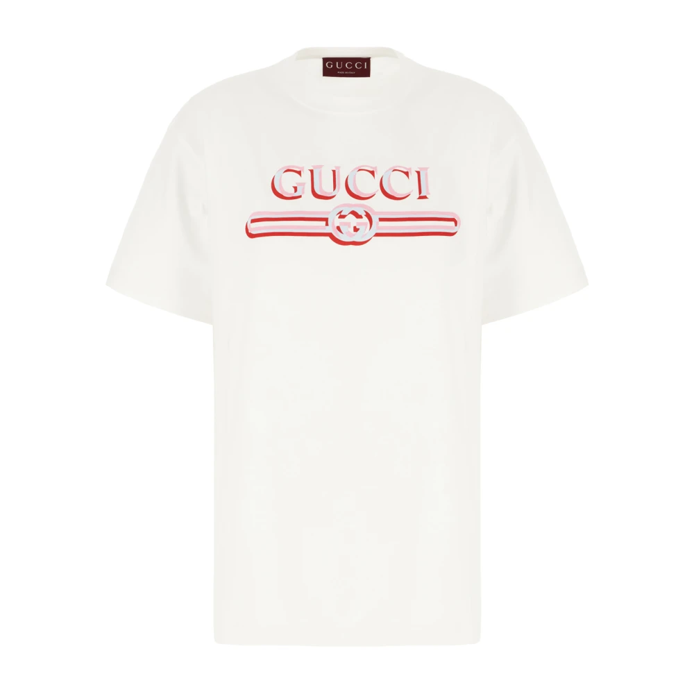 Gucci Avslappnad Bomull T-shirt för Män White, Dam