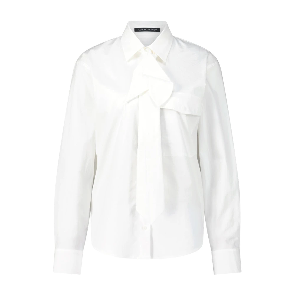 LUISA CERANO Overhemd met stropdasdetail White Dames
