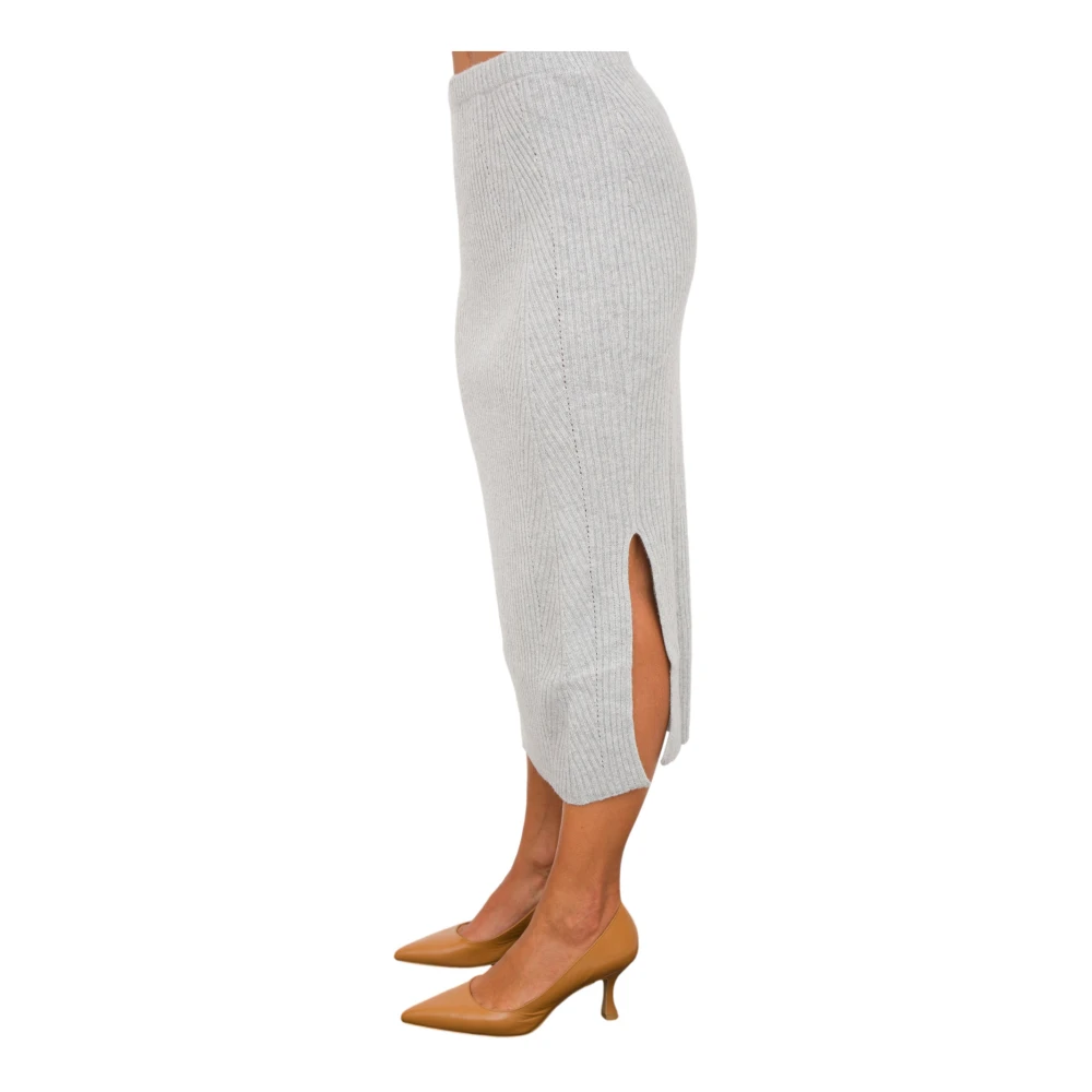 Twinset Grijze Geplooide Rok Gray Dames