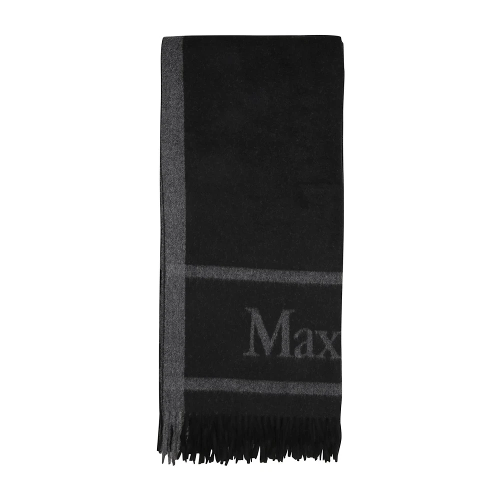 Max Mara Stijlvolle Vanilla Cape Wrap Poncho Black Dames