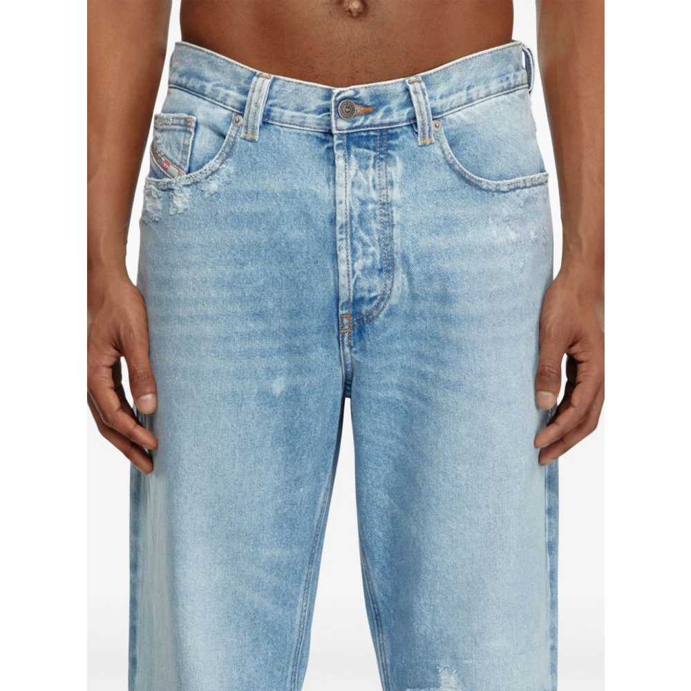 Diesel Blauwe Losse Regular Straight Jeans Blue Heren