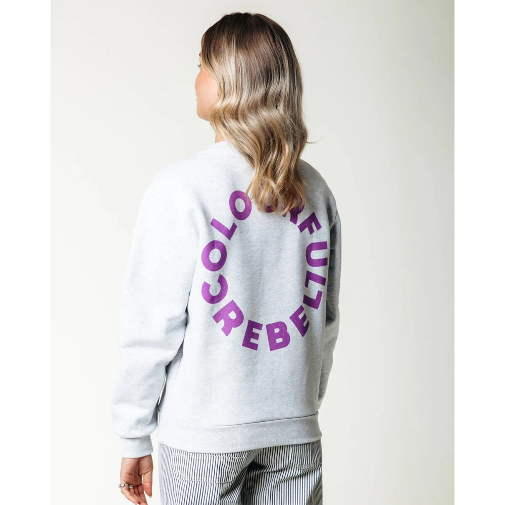 Colourful Rebel Logo Circle Relaxte Sweater Blue Dames