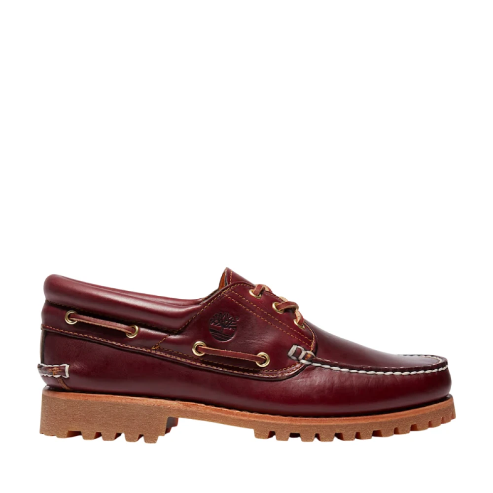 Timberland Men's Red 3-Eye Lug Handsewn Boat Shoe - Boat Shoes - 11 1/2 Uk - Shoes