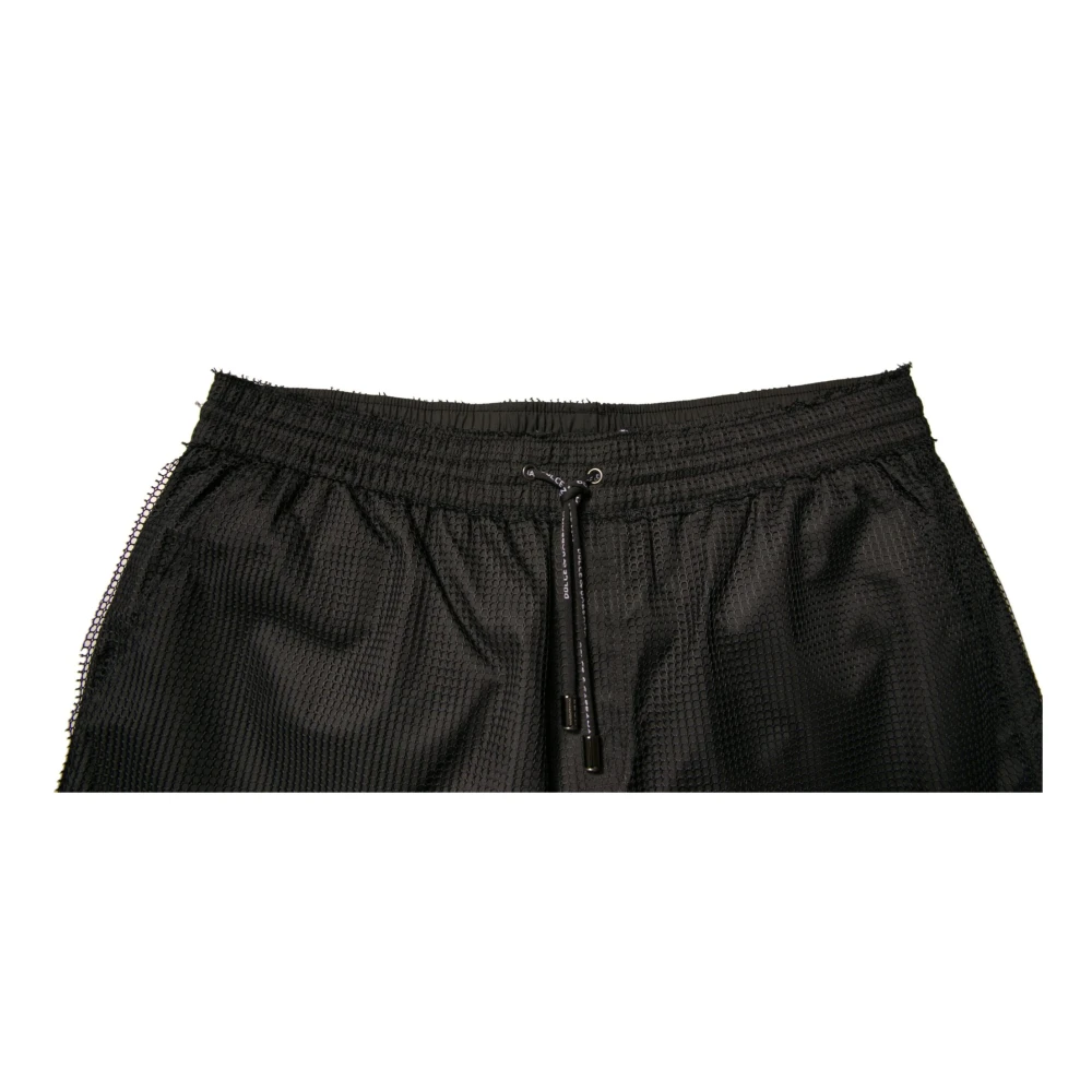 Dolce & Gabbana Zwarte Jersey Trekkoord Shorts Black Heren
