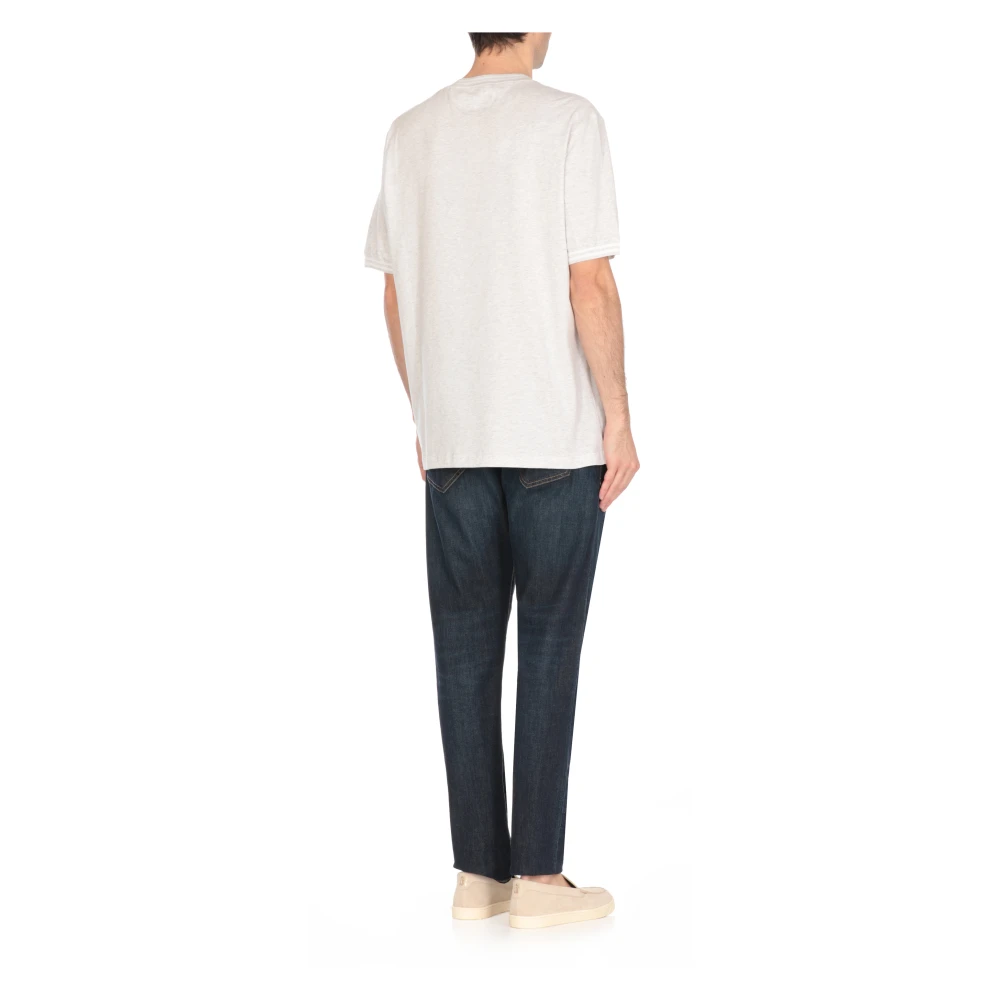 BRUNELLO CUCINELLI Grijze T-shirts en Polos met Logo White Heren