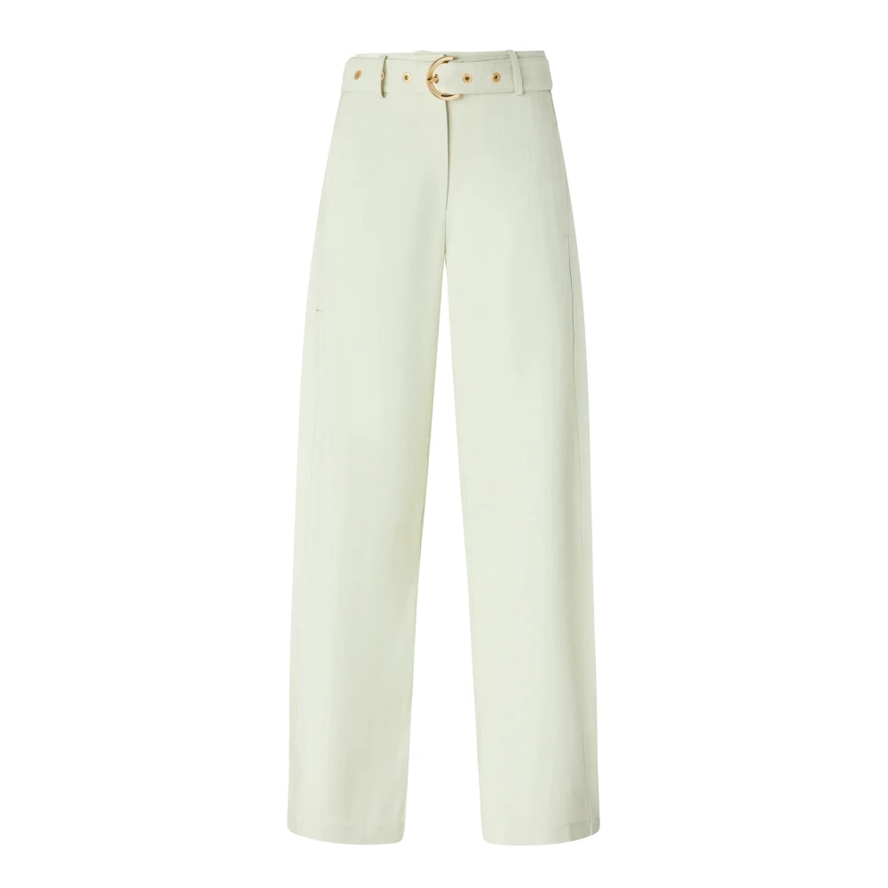 Pinko Green Wide Trousers - Female - Wide Trousers - S - Trousers
