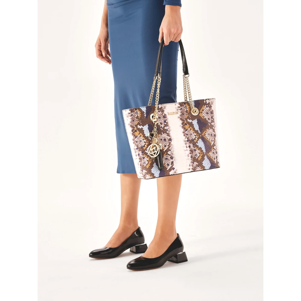 Kazar Kleurrijke schoudertas in slangenpatroon Multicolor Dames