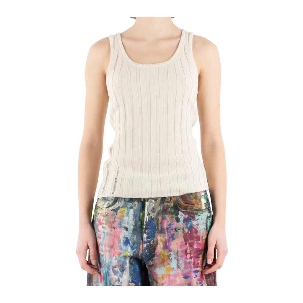 Acne Studios Room Katoen Nylon Sweater Beige Dames