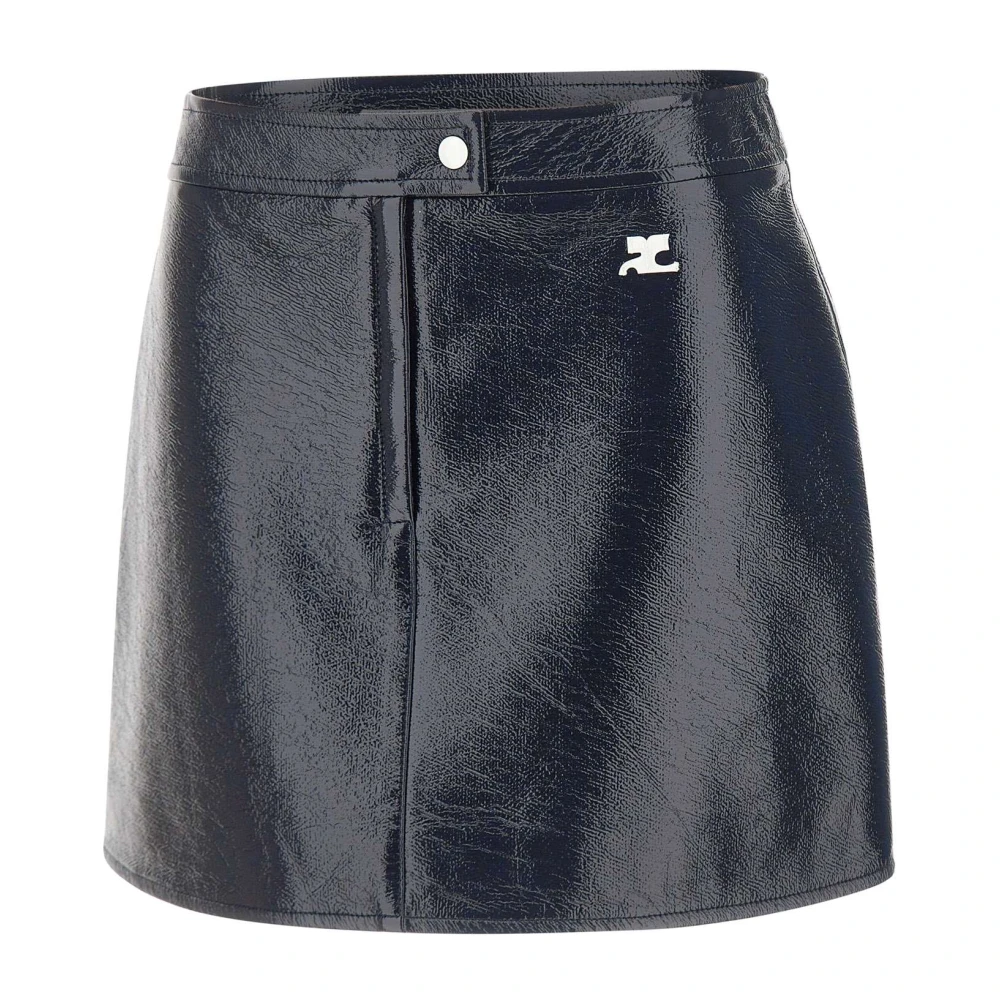 Courrèges Blue Leather Skirts, Female, S, Courreges Skirts