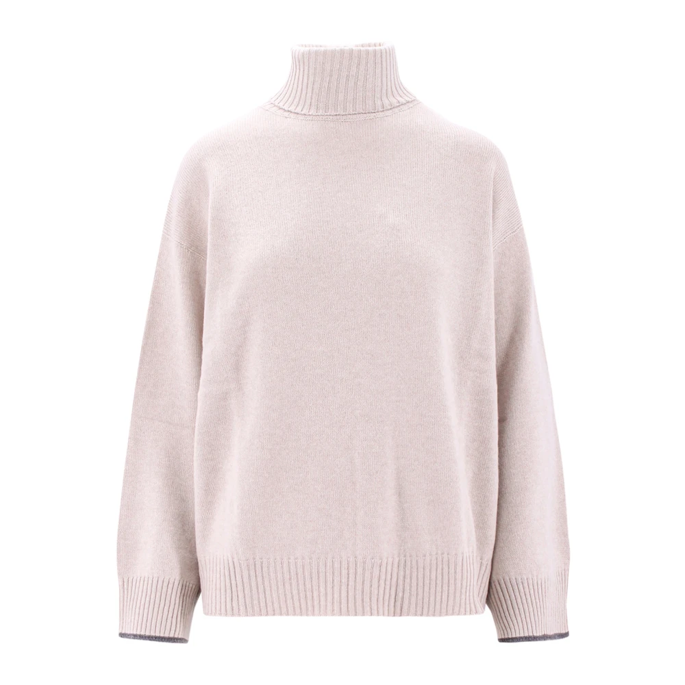 BRUNELLO CUCINELLI Luxe Cashmere Turtleneck Sweater Beige Dames