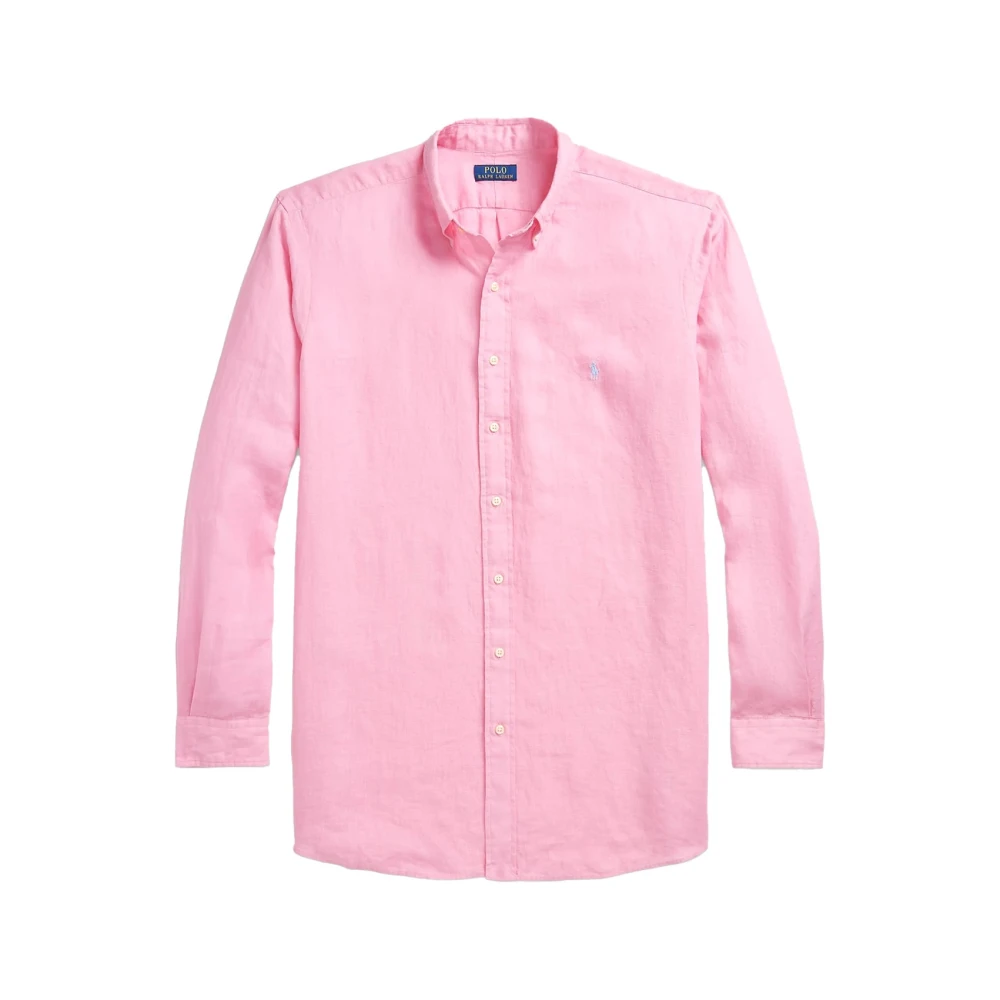 Ralph Lauren Casual Roze Linnen Overhemd Pink Heren